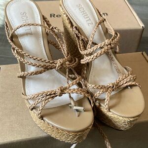 Schutz tan wedges
